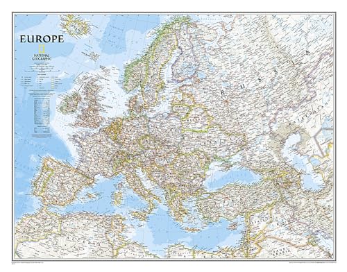 

National Geographic: Europe Classic Wall Map (30.5 x 23.75 inches) (National Geographic Reference Map) [No Binding ]