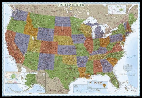 National Geographic United States Wall Map - Decorator - Laminated (Enlarged: 69.25 x 48 in) (National Geographic Reference Map) (9780792283195) by National Geographic Maps