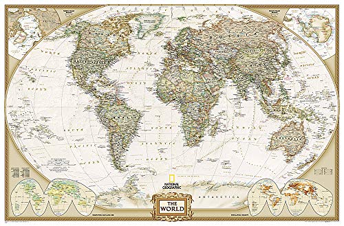 9780792283232: World Executive, Enlarged Flat: Wall Maps World (National Geographic Reference Map)