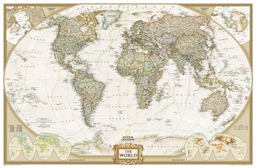 National Geographic World Wall Map - Executive - Laminated (Enlarged: 73 x 48 in) (National Geographic Reference Map) (9780792283270) by National Geographic Maps