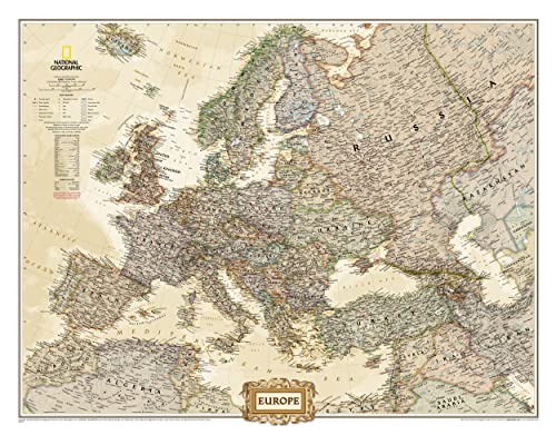 National Geographic Europe Wall Map - Executive - Laminated (30.5 x 23.75 in) (National Geographic Reference Map) (9780792289845) by National Geographic Maps