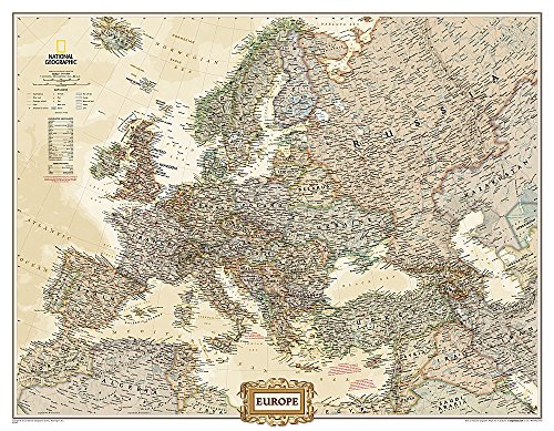Imagen de archivo de National Geographic Europe Wall Map - Executive (Enlarged: 46 x 35.75 in) (National Geographic Reference Map) a la venta por Book Deals