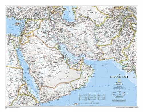 9780792289968: Middle East Flat: Wall Maps Countries & Regions (National Geographic Reference Map)