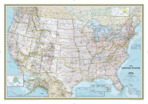 Stock image for National Geographic: United States Classic Wall Map - Laminated (43.5 x 30.5 inches) (National Geographic Reference Map) for sale by California Books