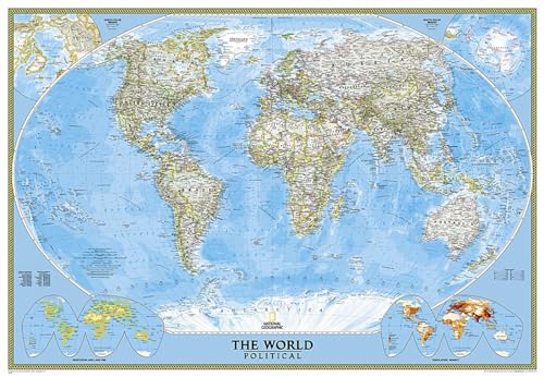 National Geographic World Wall Map - Classic - Laminated (Enlarged: 69.25 x 48 in) (National Geographic Reference Map) (9780792294542) by National Geographic Maps