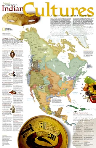 National Geographic North American Indian Cultures Wall Map (23.25 x 35.75 in) (National Geographic Reference Map) (9780792297208) by National Geographic Maps