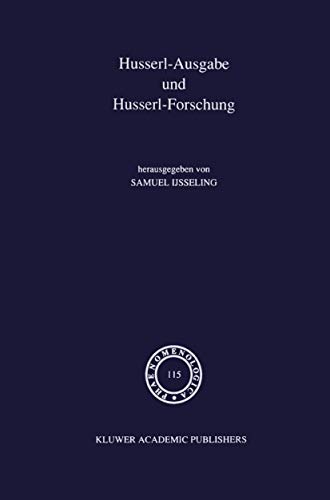 Stock image for Husserl-Ausgabe Und Husserl-Forschung for sale by Ria Christie Collections