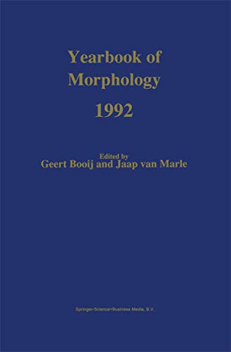 Beispielbild fr Yearbook of Morphology 1992 zum Verkauf von Nauka Japan LLC