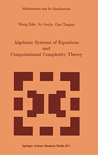 Beispielbild fr Algebraic Systems Of Equations And Computational Complexity Theory zum Verkauf von Basi6 International