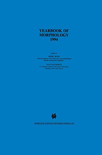 Yearbook of Morphology 1994 - Jaap Van Marle