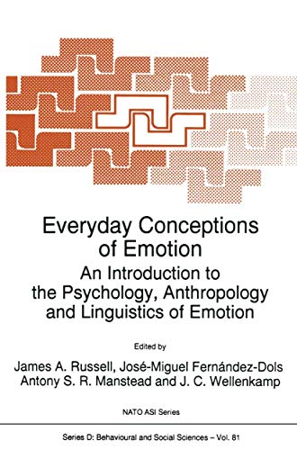 9780792334798: Everyday Conceptions of Emotion: An Introduction to the Psychology, Anthropology and Linguistics of Emotion (NATO Science Series D:, 81)