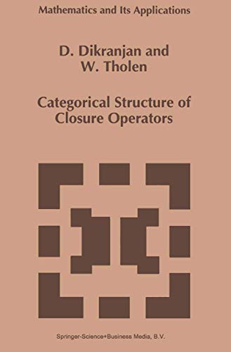 Beispielbild fr Categorical Structure of Closure Operators : With Applications to Topology; Algebra and Discrete Mathematics zum Verkauf von Ria Christie Collections