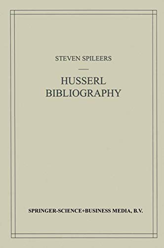 Edmund Husserl Bibliography (Husserliana: Edmund Husserl - Dokumente (4), Band 4) [Hardcover] Spi...