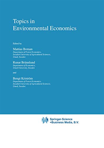 Imagen de archivo de Topics in Environmental Economics (Economy & Environment, 17) a la venta por Phatpocket Limited