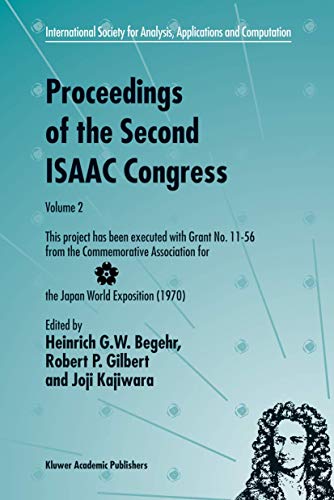 9780792365983: Proceedings of the Second ISAAC Congress: Volume 2: This project has been executed with Grant No. 11-56 from the Commemorative Association for the ... for Analysis, Applications and Computation)
