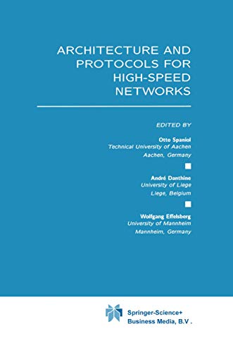 Beispielbild fr Architecture and Protocols for High-Speed Networks zum Verkauf von HPB-Red