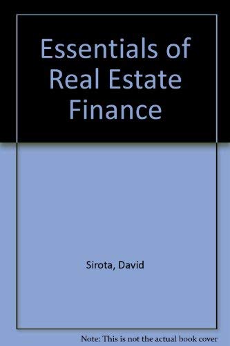 Stock image for Essentials of Real Estate Finance for sale by Ergodebooks