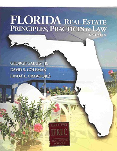 Beispielbild fr Florida Real Estate Principles, Practices and Law zum Verkauf von ThriftBooks-Dallas