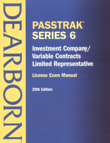 Imagen de archivo de PassTrak Series 6: Investment Company/ Variable Contracts Limited Representative a la venta por SecondSale