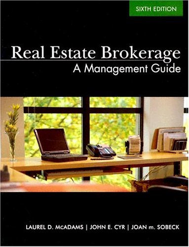 Real Estate Brokerage: A Management Guide (9780793167852) by Mcadams, Laurel; Sobeck, Joan; Cyr, John