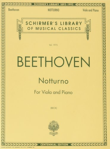 9780793520220: Beethoven: notturno for viola and piano op.42 (Schirmer Library of Classics, 1975)