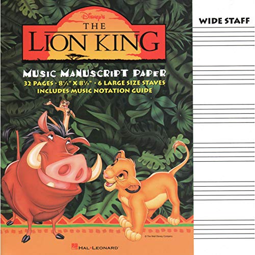 9780793534630: The lion king music manuscript paper - wide staff papeterie