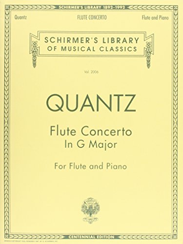 9780793536962: Johann joachim quantz: flute concerto in g major (flute/piano)