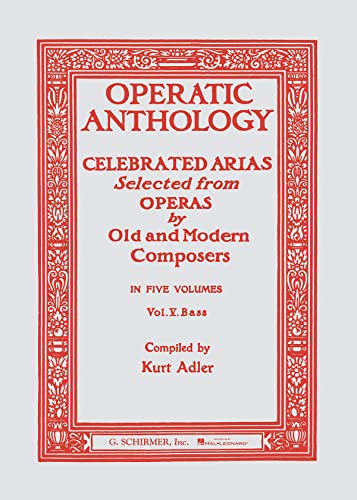 9780793547074: Operatic anthology volume v: bass: Celebrated Arias Selected from Operas by Old and Modern Composers