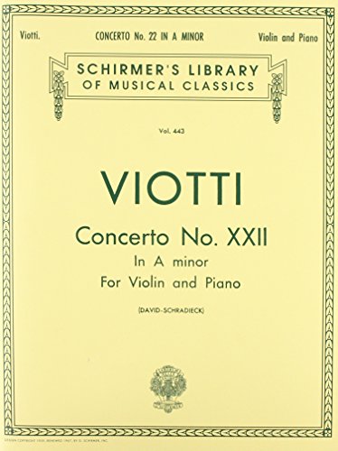 Imagen de archivo de Concerto No. 22 in A Minor: Schirmer Library of Classics Volume 443 Score and Parts a la venta por HPB-Ruby