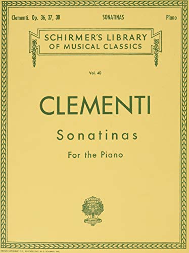 9780793551736: Muzio Clementi Sonatinas For The Piano Op.36-38 Pf: Schirmer Library of Classics Volume 40 Piano Solo (Schirmer's Library of Musical Classics)