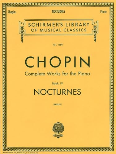 9780793552009: Frederic chopin : nocturnes - piano: Schirmer Library of Classics Volume 1550 Piano Solo