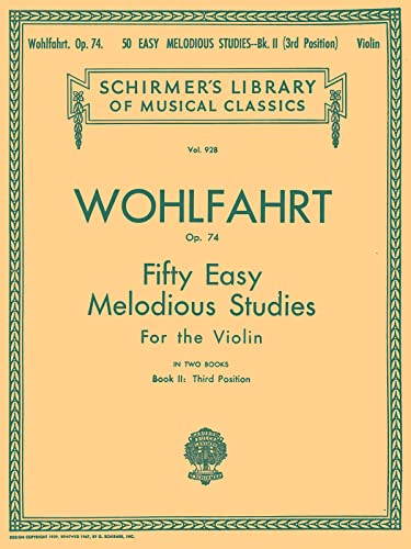 Imagen de archivo de 50 Easy Melodious Studies, Op. 74 - Book 2: Violin Method a la venta por GoldBooks