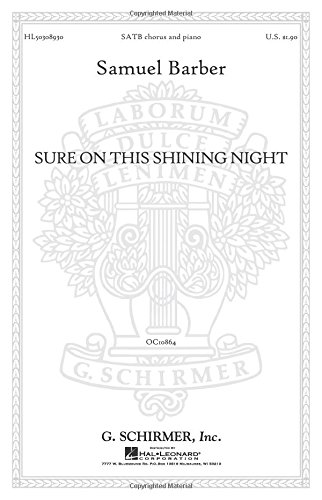 Stock image for SURE ON THIS SHINING NIGHT,OP.13,NO.3 for sale by GreatBookPrices