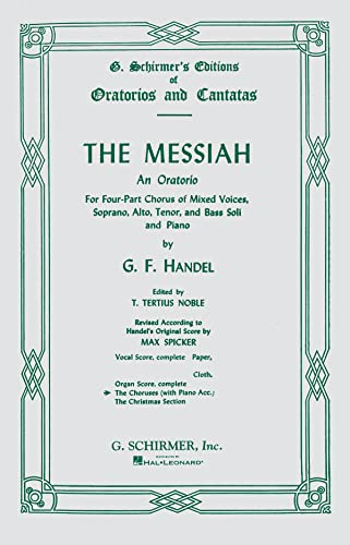 9780793555017: Messiah (oratorio, 1741) - choral part satb: Chorus Parts - Piano