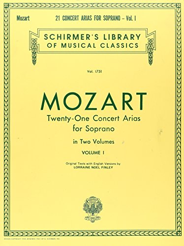 9780793564972: 21 Concert Arias for Soprano - Volume I: Schirmer Library of Classics Volume 1751 Voice and Piano