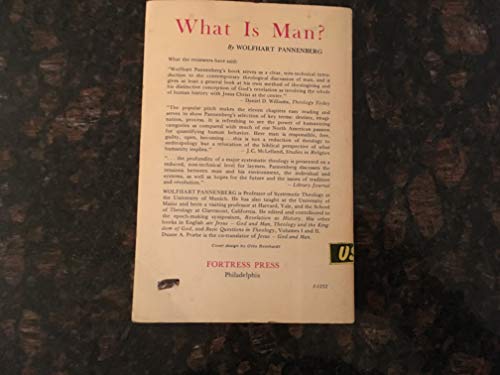 Stock image for What Is Man? : Contemporary Anthropology in Theological Perepective for sale by Better World Books: West