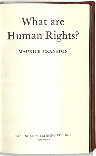 What are human rights? (9780800881481) by Cranston, Maurice William