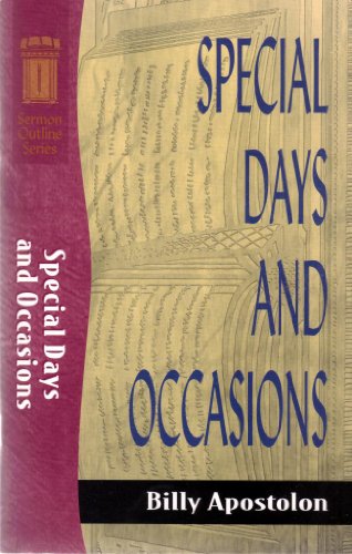 Beispielbild fr Special Days and Occasions Sermon Outlines Baker Book House zum Verkauf von Christian Book Store