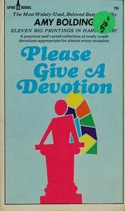 9780801008191: Please Give a Devotion