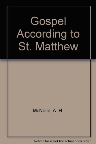Beispielbild fr Gospel According to St. Matthew zum Verkauf von Better World Books