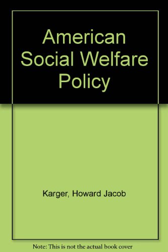 Stock image for American Social Welfare Policy for sale by WorldofBooks