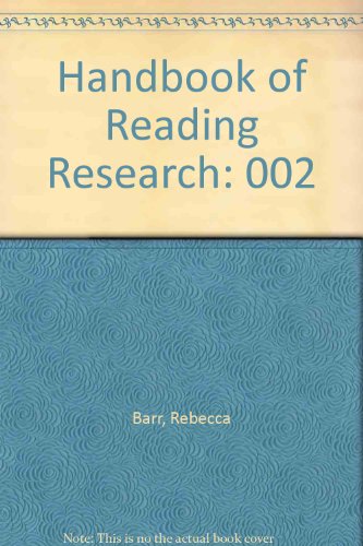 Imagen de archivo de Handbook of Reading Research a la venta por Better World Books Ltd