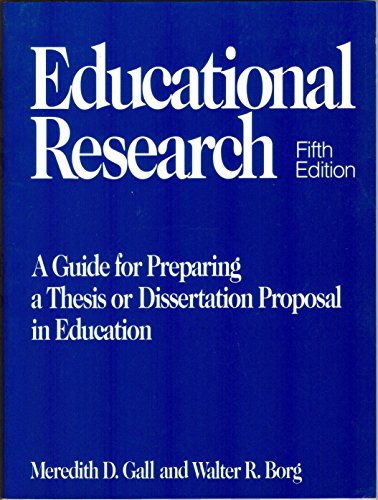 9780801303852: Educational Research a Guide for Preparing a Thesis or Dissertation