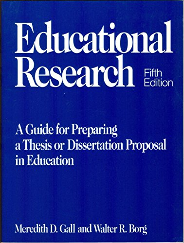 Stock image for Educational Research a Guide for Preparing a Thesis or Dissertation for sale by Irish Booksellers