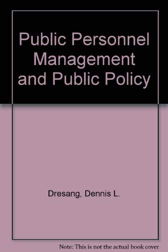 Imagen de archivo de Public Personnel Management and Public Policy a la venta por HPB-Red
