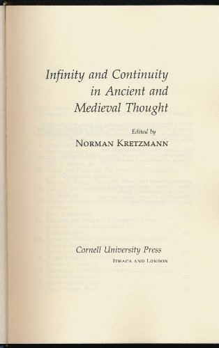 Stock image for Infinity and Continuity in Ancient and Medieval Thought for sale by Friends of  Pima County Public Library