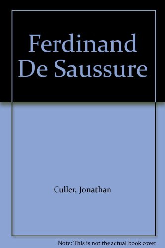 Ferdinand De Saussure (9780801419171) by Culler, Jonathan