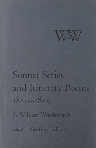 9780801441967: Sonnet Series and Itinerary Poems, 1820-1845