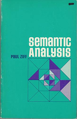 Imagen de archivo de Semantic Analysis a la venta por Sequitur Books