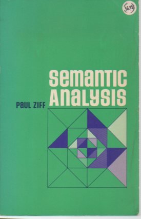 Stock image for Semantic Analysis for sale by Better World Books